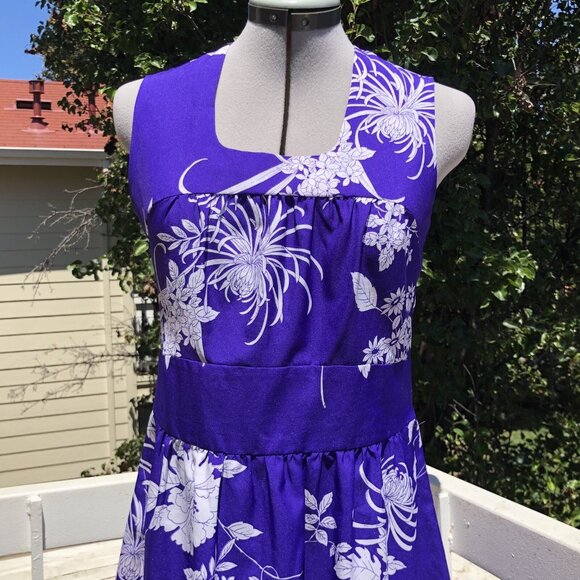 VTG 60s Paradise Hawaii Purple Floral Dress Tropical Size S Retro Coconutgirl - Picture 4 of 7
